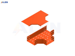 Ngã 3 khay cáp đột lỗ sơn tĩnh điện màu cam