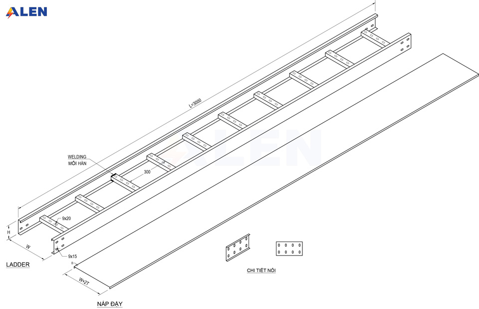Thang cáp điện 20 Thông số kỹ thuật thang cáp điện
