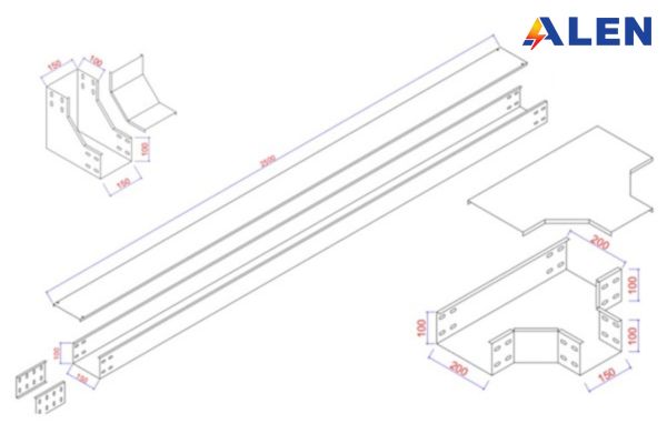 Thang cáp mạ kẽm nhúng nóng 29 Bản vẽ kỹ thuật thang máng cáp