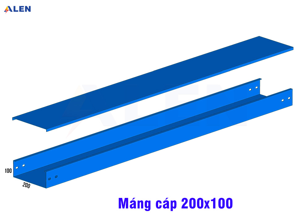 Máng cáp 200x100 18 Máng cáp điện 200x100